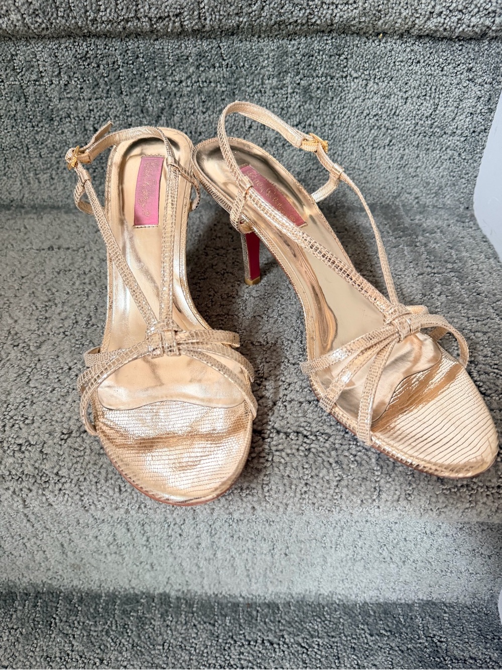 Lilly Pulitzer Gold Strappy High Heel Sandals